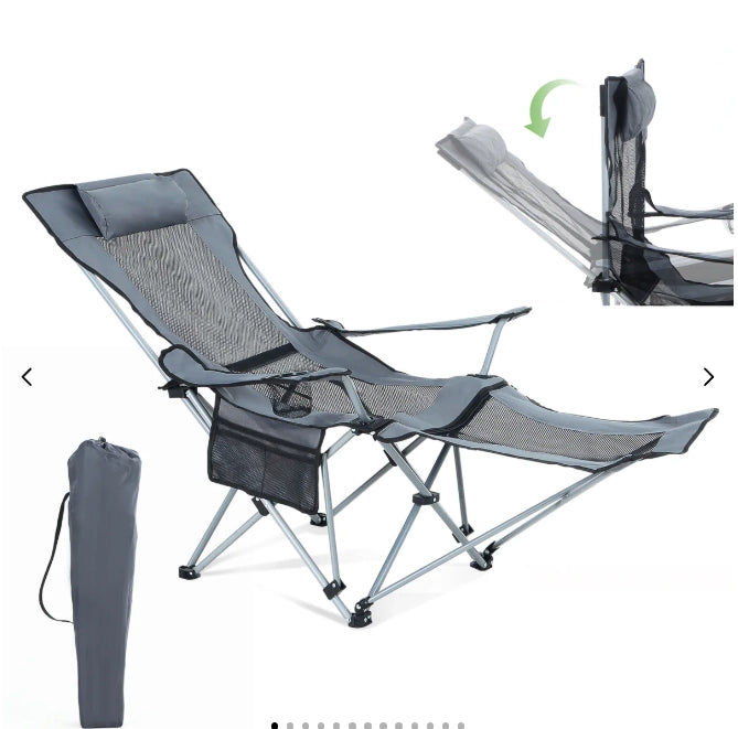 Nice C Adjustable Camping Recliner Chair with Footrest